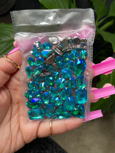 Large Lake Blue Rhinestones