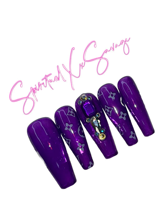 Luxury Purp Clear Long Coffin