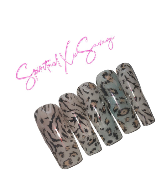 Nude Animal Print Long Square