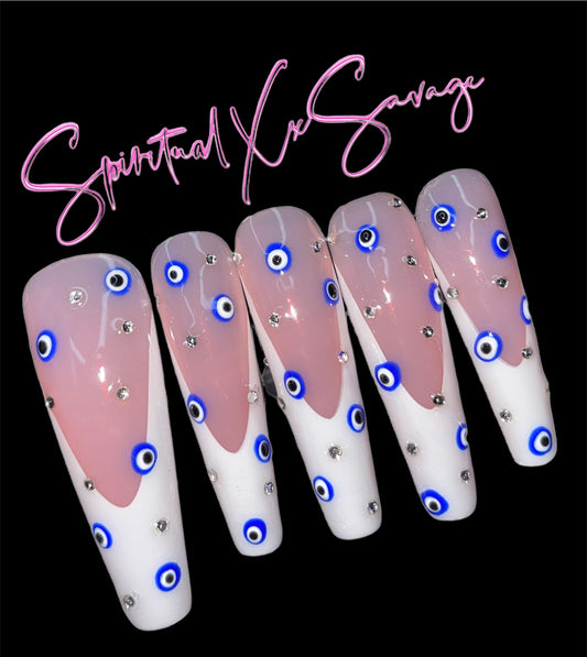Evil Eye 2XL Bling French Tip