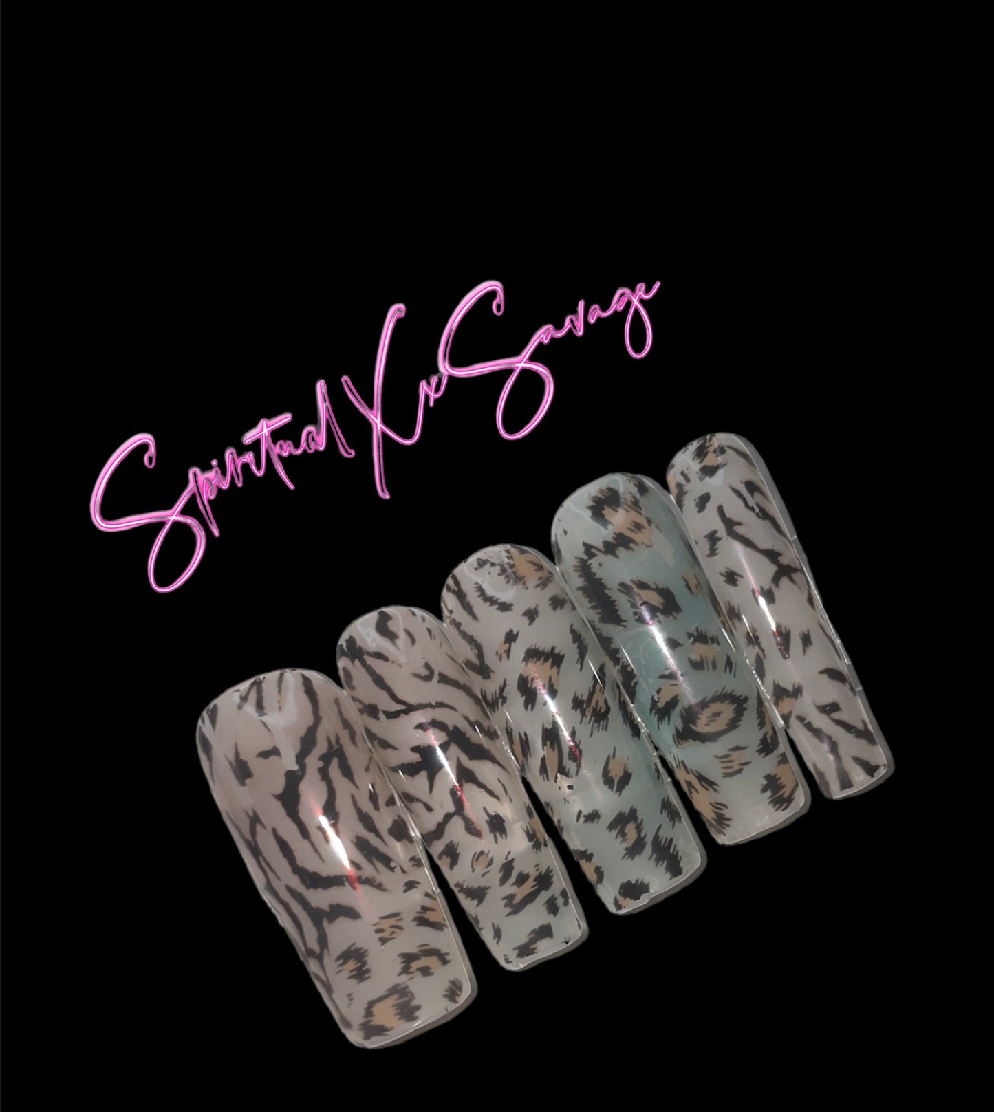 Nude Animal Print Long Square