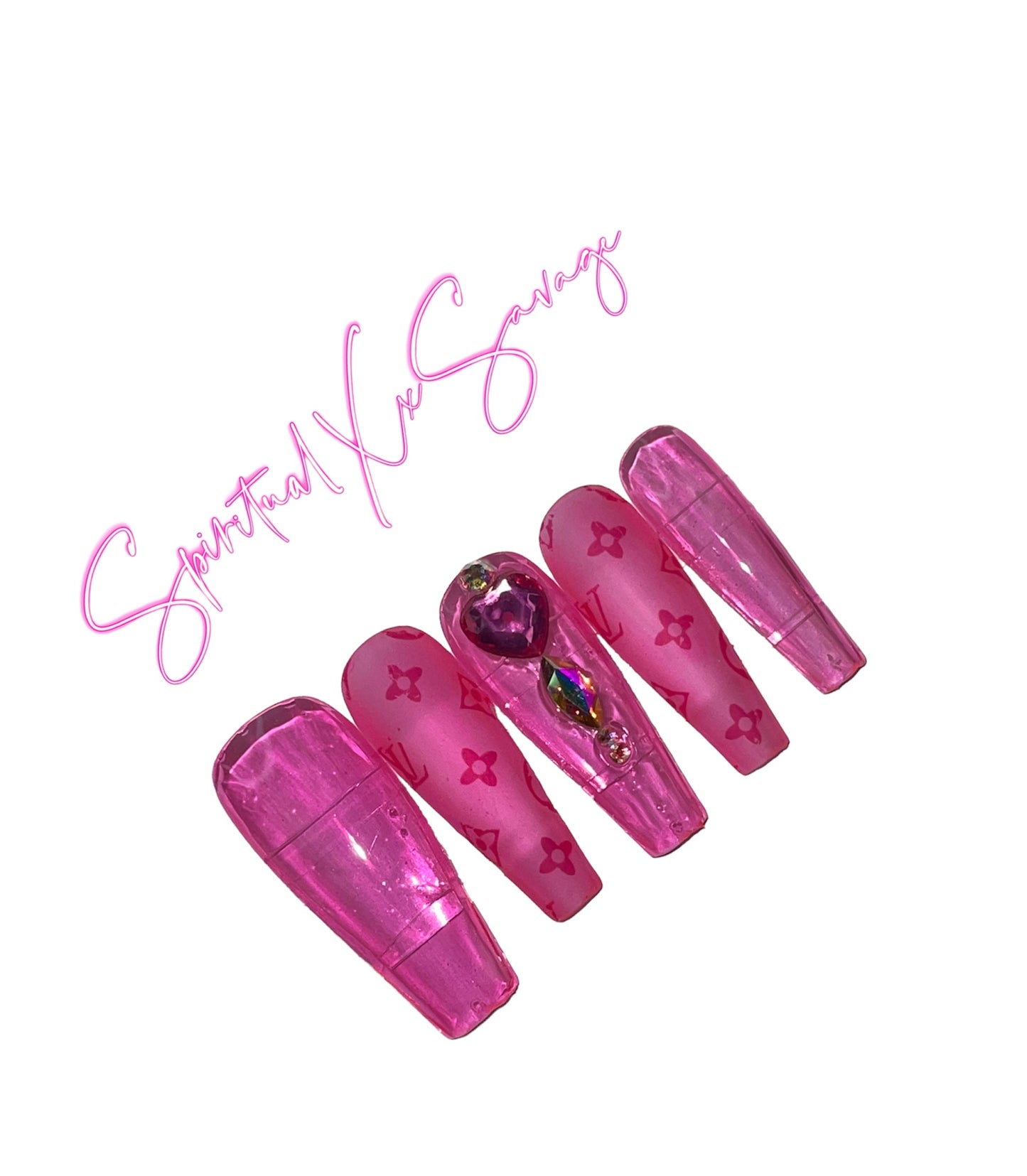 Luxury Clear Pink Long Coffin