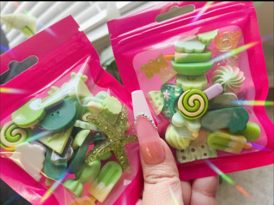 Variety mix of Green kawaii charms