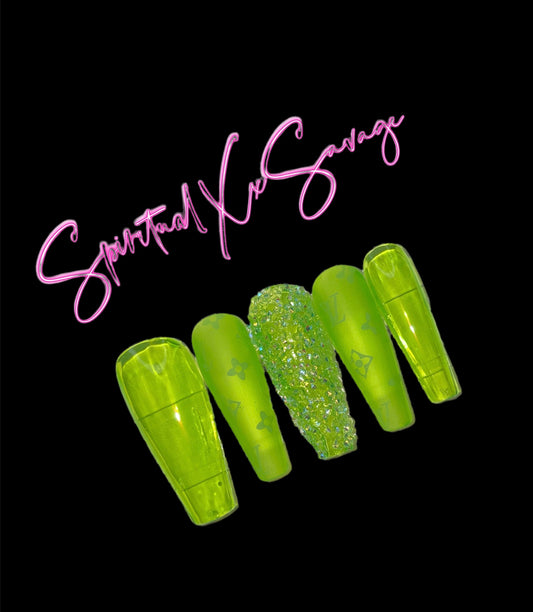 Luxury Green Apple Long Coffin